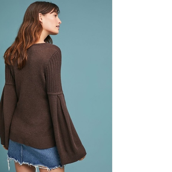 Anthropologie MOTH BINGHAM BELL-SLEEVED SWEATER new size M - Picture 2 of 3